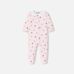 Pyjama bébé fille en molleton - rose/multicolore