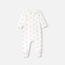 Pyjama bébé fille en molleton - blanc/multicolore