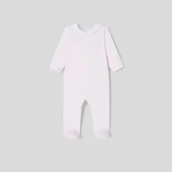 Pyjama bébé fille en velours bouclette - rose pale jacadi