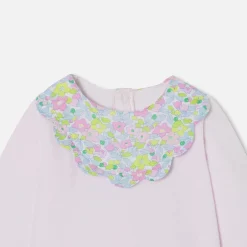 Pyjama bébé fille en velours - rose pale jacadi