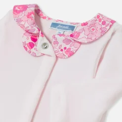 Pyjama bébé fille en velours - rose pale jacadi