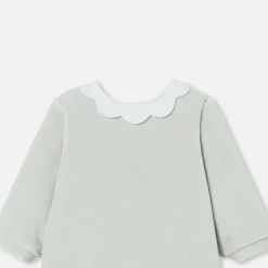 Pyjama bébé fille en velours - gris givre