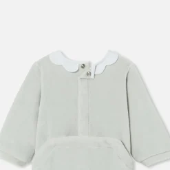Pyjama bébé fille en velours - gris givre
