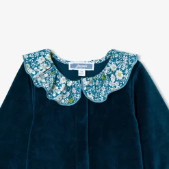 Pyjama bébé fille en velours - bleu/multicolore