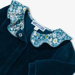 Pyjama bébé fille en velours - bleu/multicolore