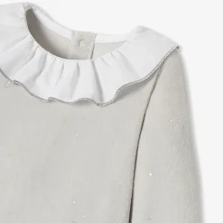 Pyjama bébé fille en velours - gris/multicolore