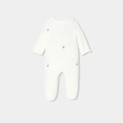 Pyjama bébé fille en velours - blanc/multicolore