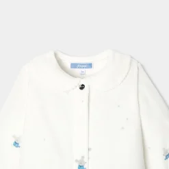 Pyjama bébé fille en velours - blanc/multicolore