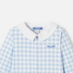 Pyjama bébé garçon en interlock - blanc/bleu