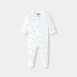 Pyjama bébé garçon en interlock - blanc/multicolore