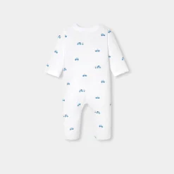 Pyjama bébé garçon en molleton - blanc doux/multicolore