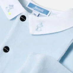 Pyjama bébé garçon en velours - bleu pale