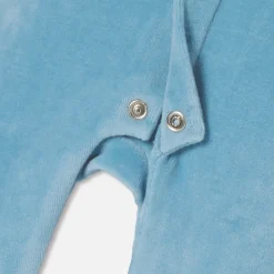 Pyjama bébé garçon en velours - bleu deau
