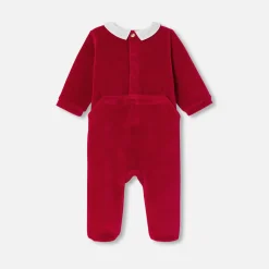 Pyjama de Noël bébé en velours - rouge jacadi
