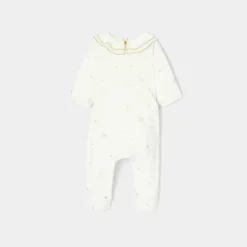 Pyjama de Noël bébé fille en velours - blanc doux/multicolore