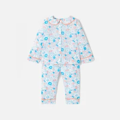 Pyjama de Noël bébé fille en tissu Liberty - multicolore