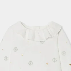 Pyjama de Noël bébé fille en velours - blanc doux jacadi