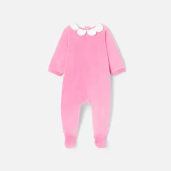 Pyjama en velours bébé fille - rose the