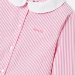 Pyjama enfant fille en flanelle - blanc/rose