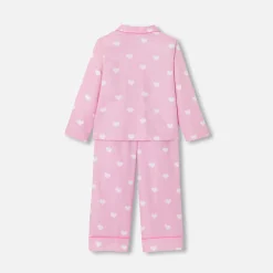 Pyjama enfant fille en flanelle - rose