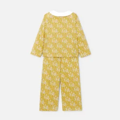 Pyjama enfant fille en tissu Liberty - jaune/blanc