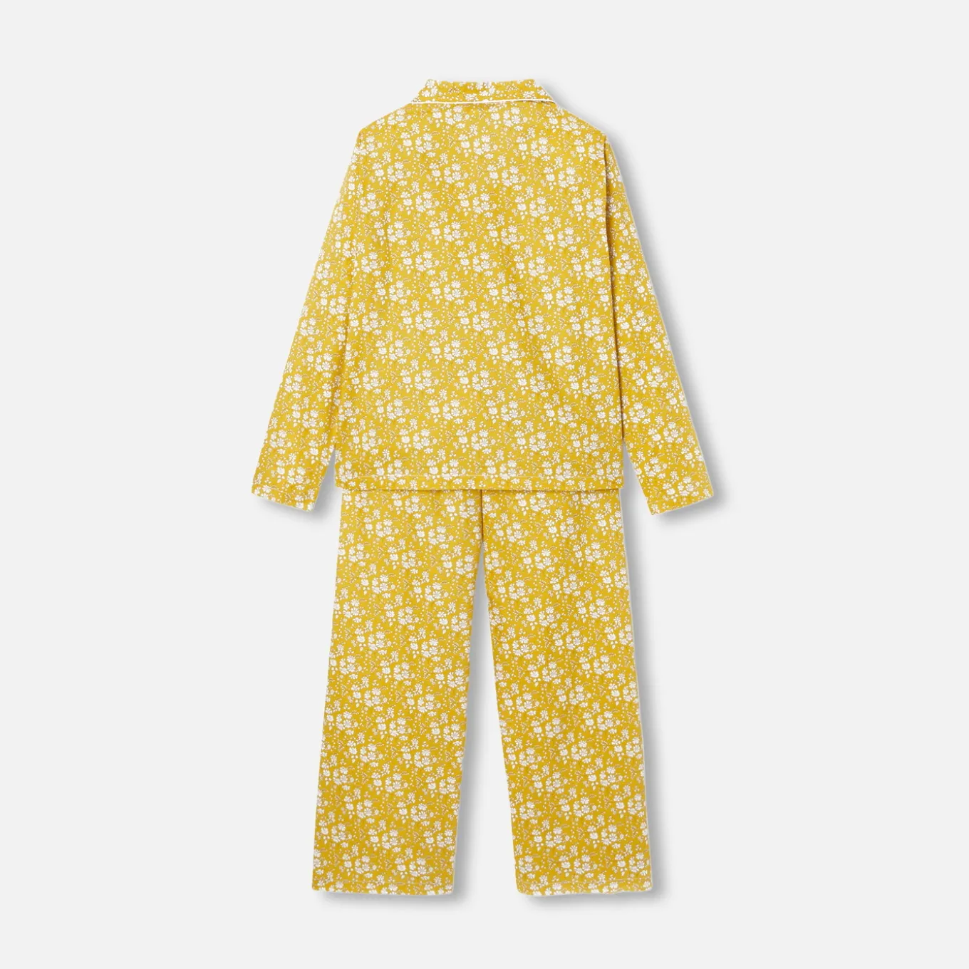 Pyjama femme en tissu Liberty - jaune/blanc