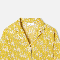 Pyjama femme en tissu Liberty - jaune/blanc