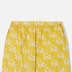 Pyjama femme en tissu Liberty - jaune/blanc