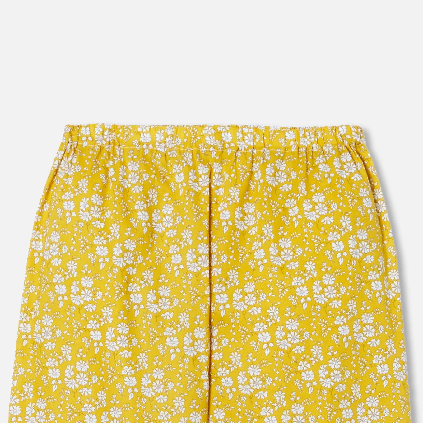 Pyjama femme en tissu Liberty - jaune/blanc