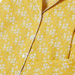 Pyjama femme en tissu Liberty - jaune/blanc