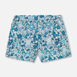Pyjashort enfant fille en tissu Liberty - bleu/multicolore