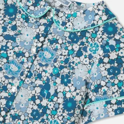 Pyjashort enfant fille en tissu Liberty - bleu/multicolore