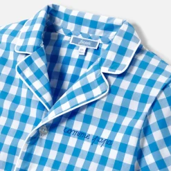 Pyjashort enfant garçon en vichy - bleu/blanc