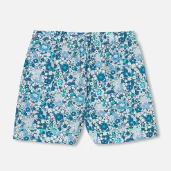 Pyjashort femme en tissu Liberty - bleu/multicolore
