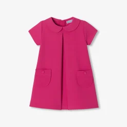 Robe bébé fille coupe trapèze - framboise