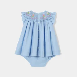 Robe bébé fille en fil à fil - chambray