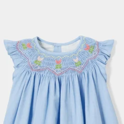 Robe bébé fille en fil à fil - chambray