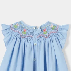 Robe bébé fille en fil à fil - chambray