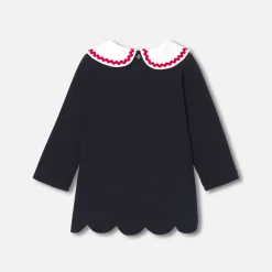 Robe bébé fille en molleton - marine jacadi