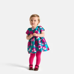 Robe bébé fille en satin - bleu/multicolore