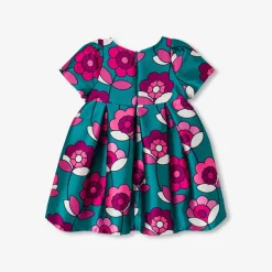 Robe bébé fille en satin - bleu/multicolore