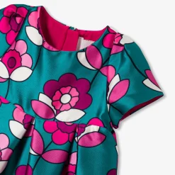 Robe bébé fille en satin - bleu/multicolore