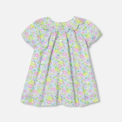 Robe bébé fille en Tissu Liberty - blanc/multicolore