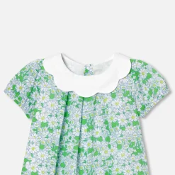 Robe bébé fille en Tissu Liberty - blanc/multicolore