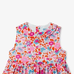 Robe bébé fille en tissu Liberty - orange/multicolore