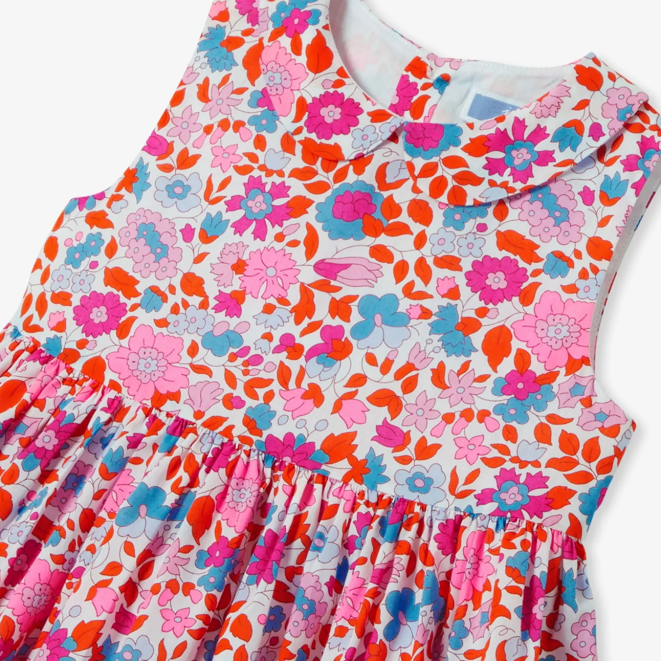Robe bébé fille en tissu Liberty - orange/multicolore