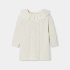 Robe bébé fille en tricot - blanc doux/multicolore