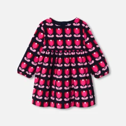 Robe bébé fille en velours - multicolore