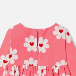 Robe bébé fille en velours milleraies - rose/multicolore