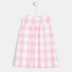 Robe bébé fille en Vichy - rose/blanc